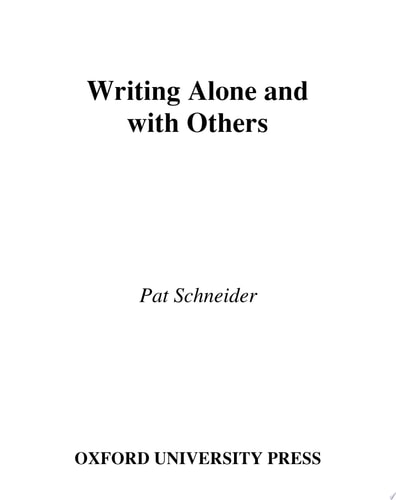 Writing Alone and With Others