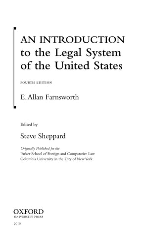 An Introduction to the Legal System of the United States