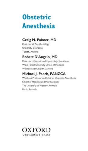 Obstetric Anesthesia
