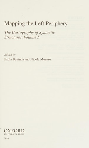Mapping the Left Periphery: The Cartography of Syntactic Structures, Volume 5