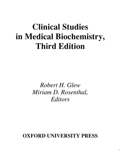 Clinical Studies in Medical Biochemistry