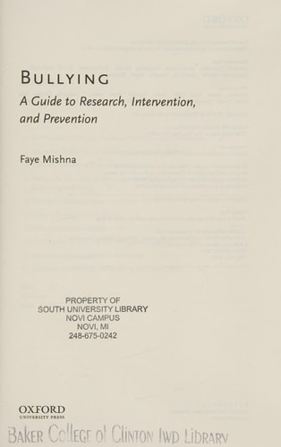 Bullying: A Guide to Research, Intervention, and Prevention