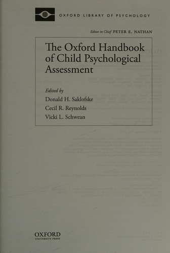 The Oxford Handbook of Child Psychological Assessment