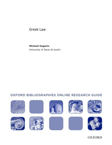 Greek Law: Oxford Bibliographies Online Research Guide