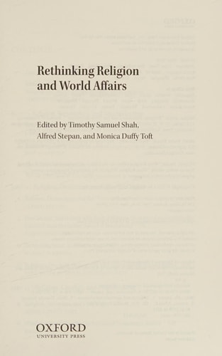 Rethinking Religion and World Affairs