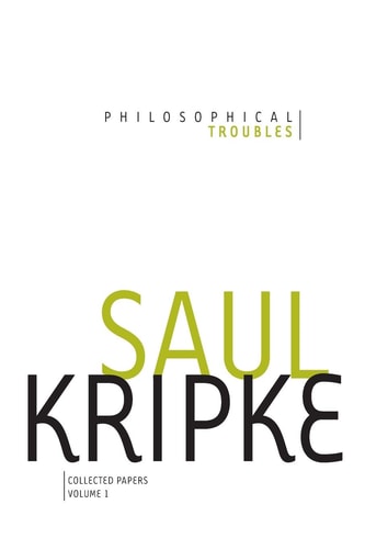 Philosophical Troubles Collected Papers, Volume 1