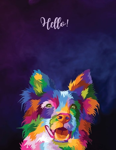 Hello!: College Ruled Paper with BW Dog Illustrations