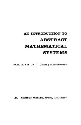 An Introduction to Abstract Mathematical Systems
