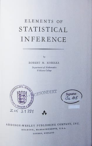 Elements of Statistical Inference