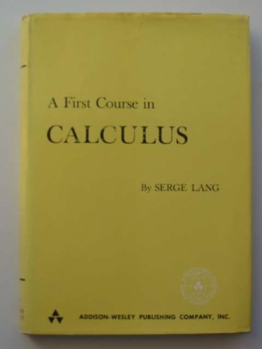 A First Course in Calculus