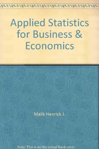Applied Statistics for Business & Economics