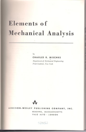 Elements of Mechanical Analysis