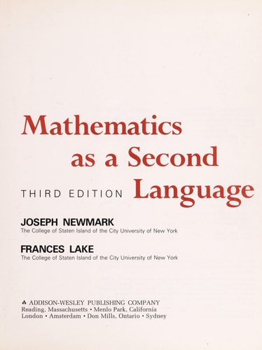 Mathematics as a Second Language