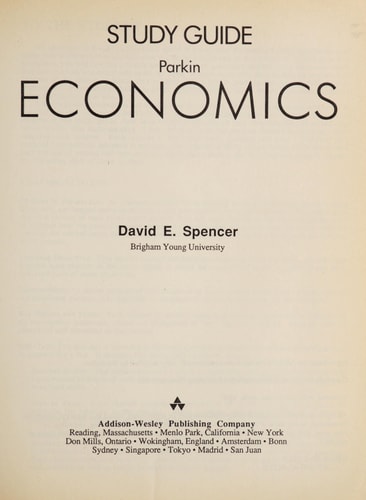 Study Guide: Parkin Economics