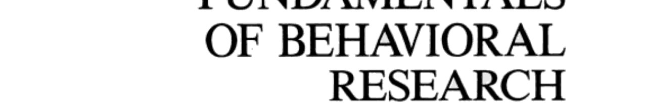 Fundamentals of Behavioral Research