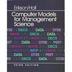 Computer Models for Management Science: IBM Compatible