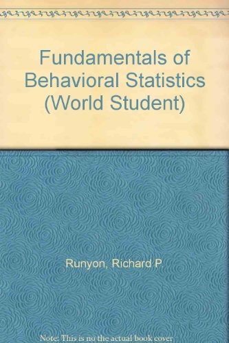 Fundamentals of Behavioral Statistics