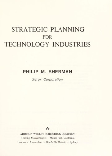 Strategic Planning for Technology Industries