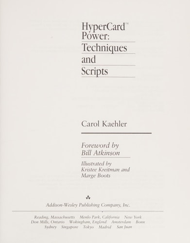 HyperCard Power: Techniques and Scripts