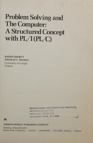 Problem Solving and the Computer: Structured Concept with P.L./I (P.L./C)