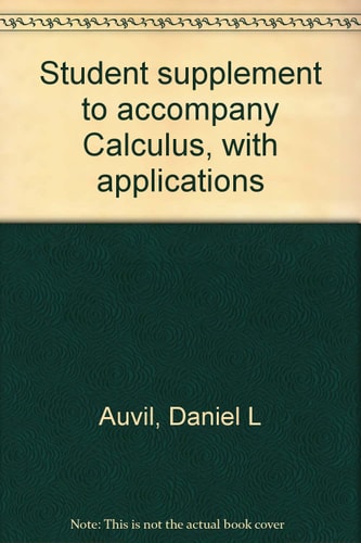 Student Supplement to Accompany Calculus, with Applications