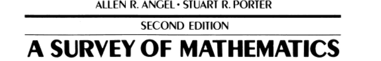 Student Supplement to Accompany A Survey of Mathematics, with Applications