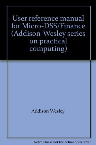 User Reference Manual for Micro-Dss/Finance
