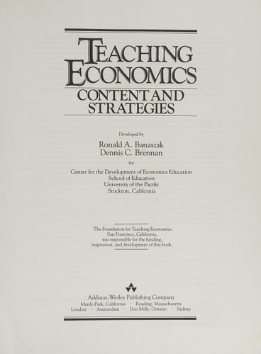 Teaching Economics: Content and Strategies