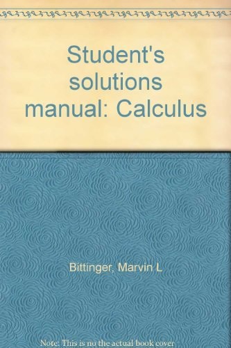 Student's Solutions Manual: Calculus
