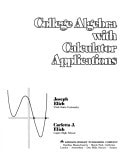 College Algebra With Calculator Applications
