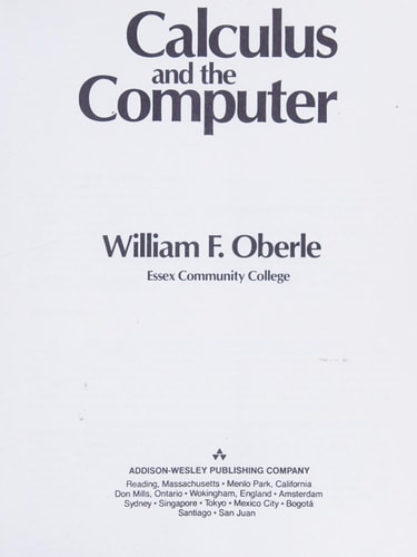 Calculus and the Computer