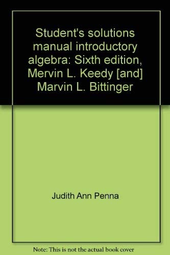 Student's Solutions Manual: Introductory Algebra