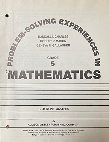 Problem Solving Experiences in Mathematics: Blackline Masters Grade 5