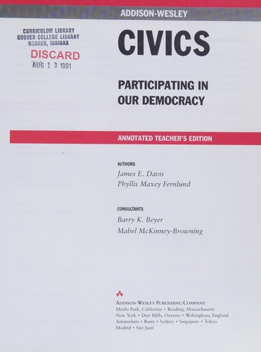 Addison-Wesley Civics: Participating in Our Democracy
