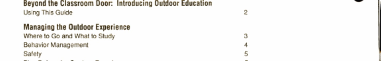 Addison Wesley Outdoor Education Guide for Teachers
