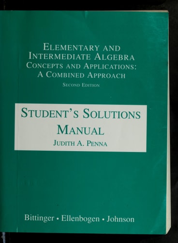 Elementary and Intermediate Algebra: Concepts and Applications: A Combined Approach: Student's Solutions Manual