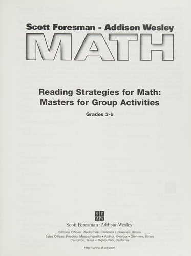 Scott Foresman Reading Strategies for Math: Grades 3-5