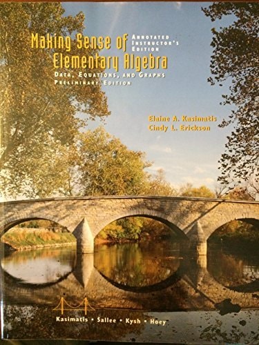 Data, Equations, and Graphs: Making Sense of Elementary Algebra