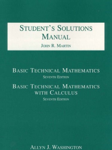Students Solutions Manual: Basic Technical Mathematics