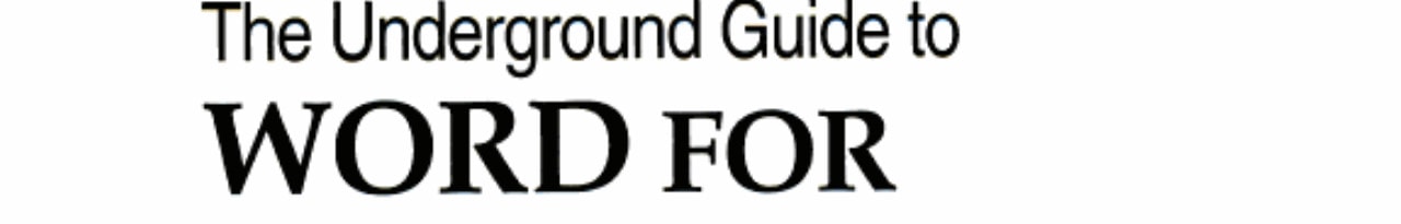 The Underground Guide to Word for Windows: Slightly Askew Advice from a Winword Wizard