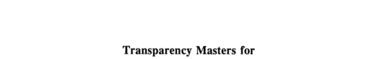 Transparency Masters for Operations Management: Strategy and Analysis