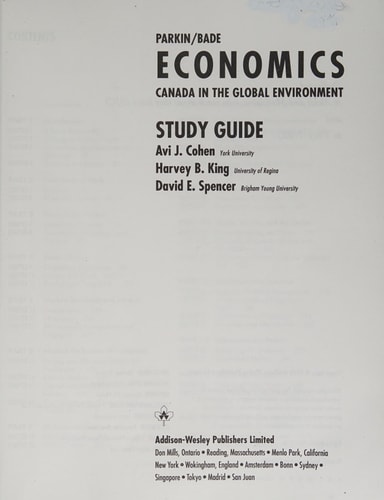 Economics, Canada in the Global Environment, Parkin, Bade. Study Guide
