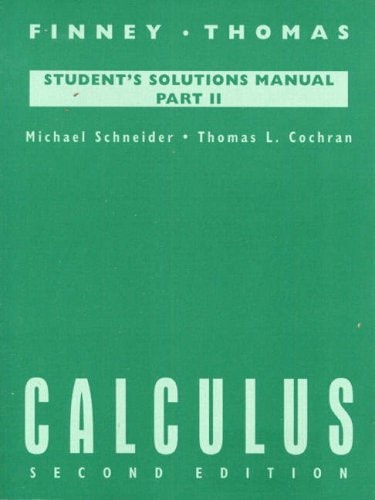 Calculus: Student's Solutions Manual, Part II