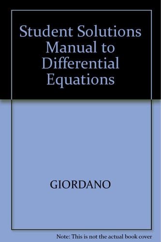 Differential Equations: A Modelling Approach Student Solutions Manual