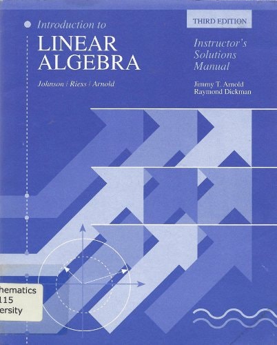 Introduction to Linear Algebra: Instructor's Solutions Manual