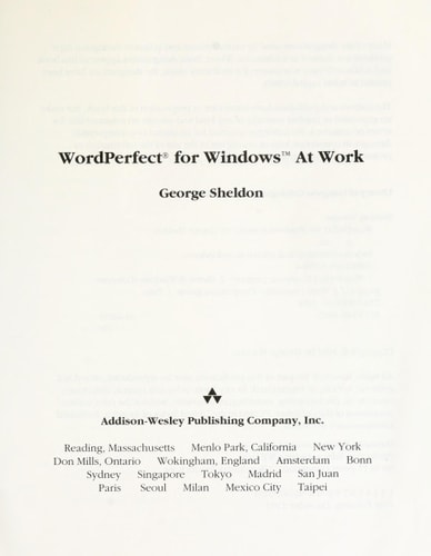 WordPerfect for Windows at Work