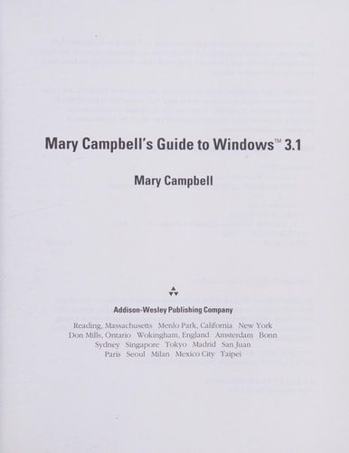 Mary Campbell's Guide to Windows 3.1