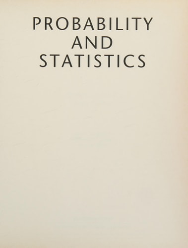 Probability and Statistics