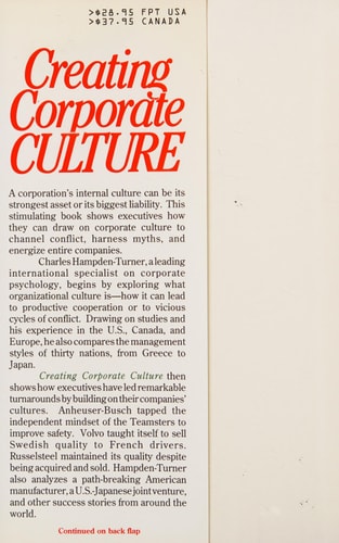 Creating Corporate Culture: From Discord to Harmony