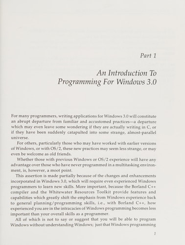 Borland C++ 3.0 Programming: Includes Windows Programming